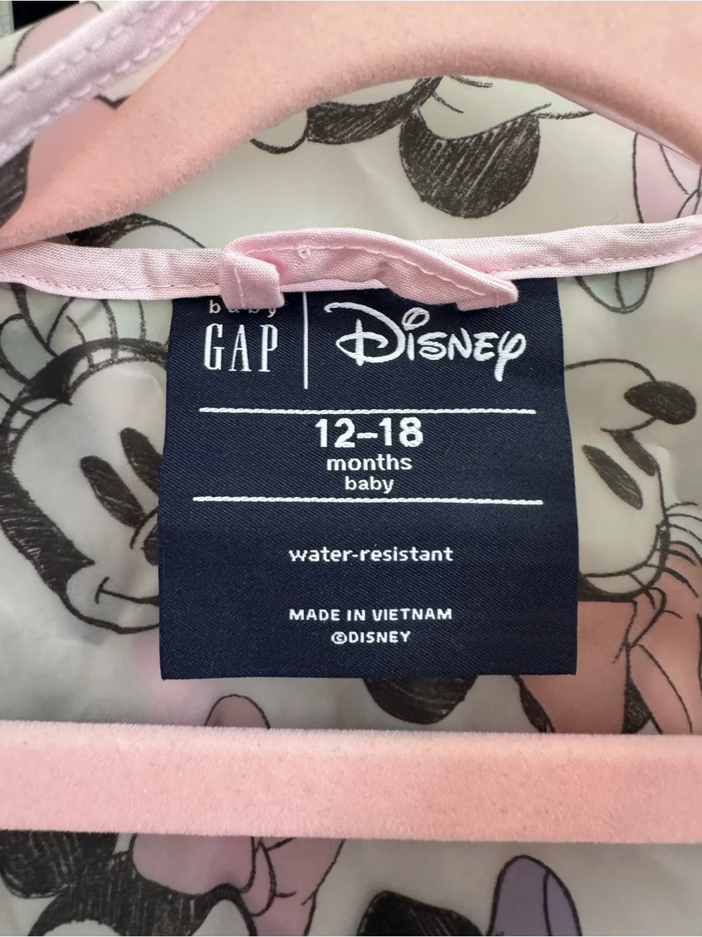 GAP Disney Minnie Mouse Pink and Purple Print Raincoat
